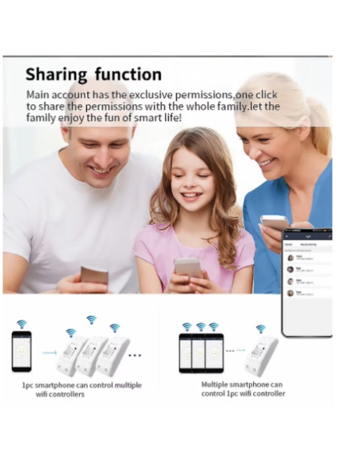Smart WiFi Wireless Switch Module 10A  Smart Home Relay – Alexa & Google Home Compatible, Smart Life App, Remote Control your home appliances anywhere in the world, Timer & Scene, No Hub Required - Image 5